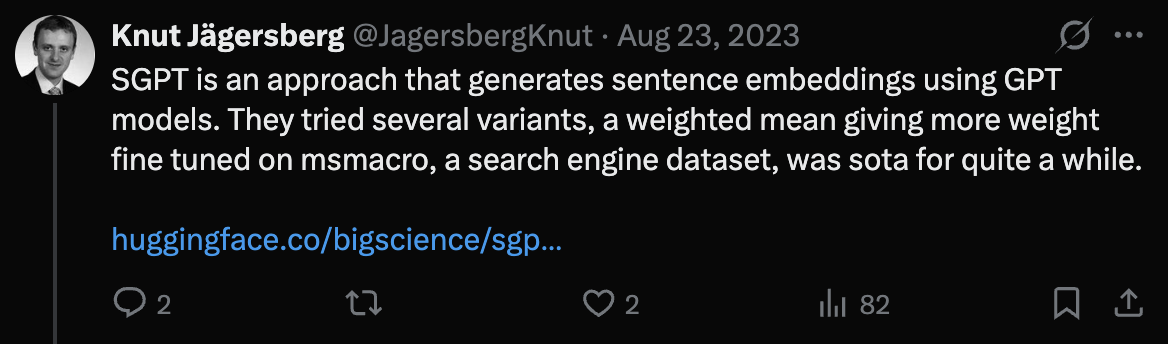 Tweet screenshot: Knut on SGPT